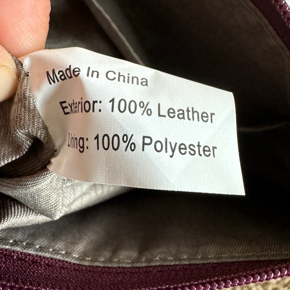 NWOT Lodis Plum Purse New Never Used Wine Leather Lodis Crossbody Purple Purse - Picture 6 of 8